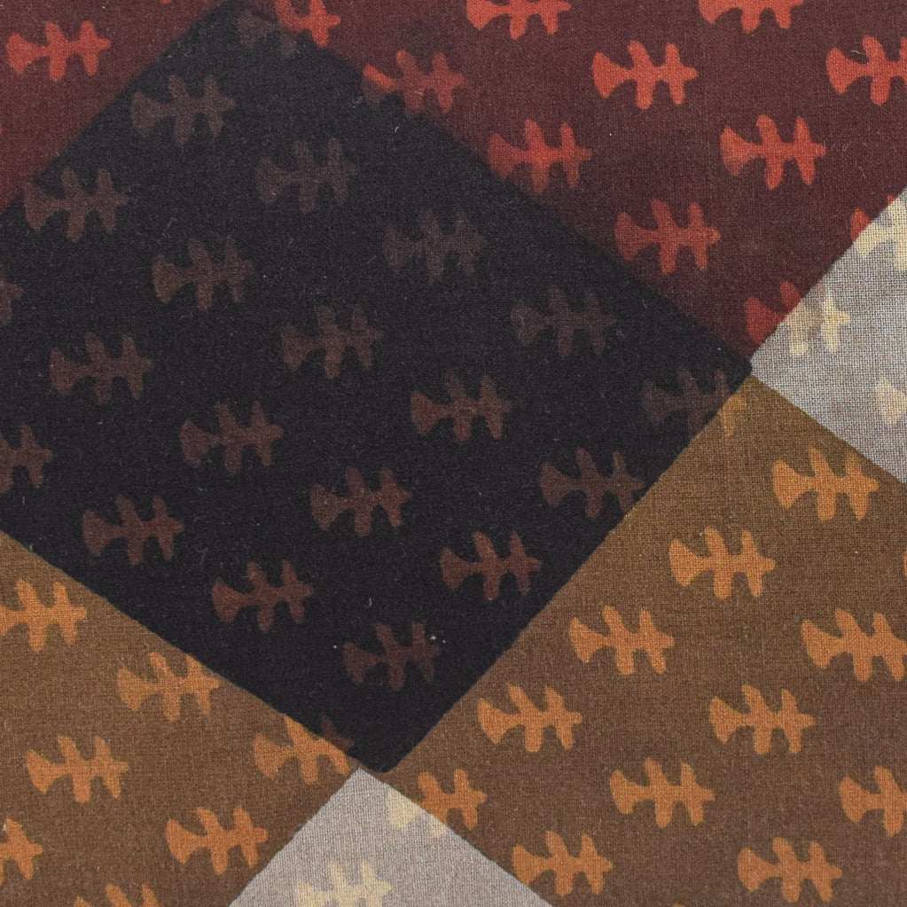 Ajrakh Rexine Hand Made Hand Embroidery Sling Bag Mirror Work - 13 cms Height x - SKU : AB06803A