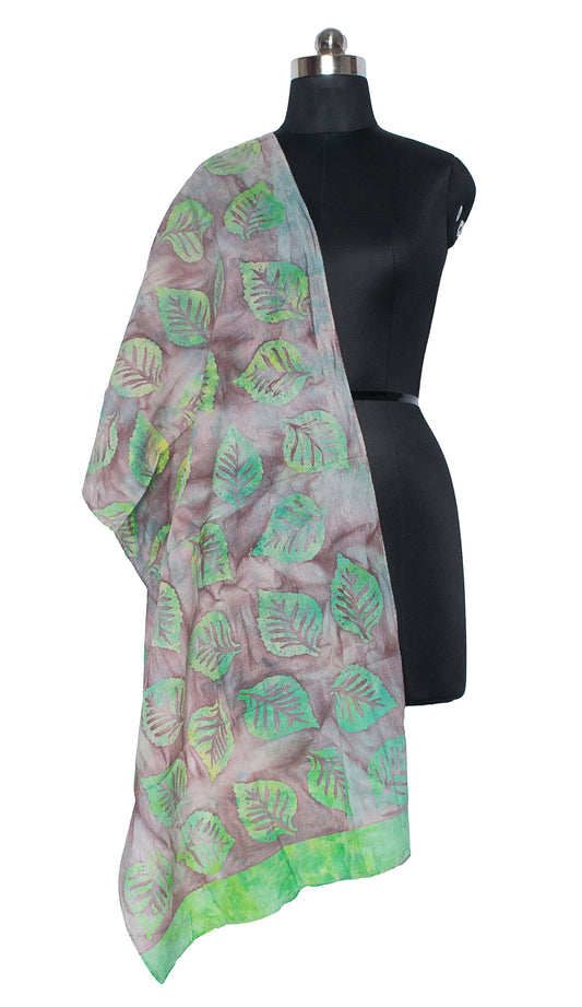 Wax Batik Cotton Natural Dye Stole - 2.1 Mtr Length - SKU: RA04901C