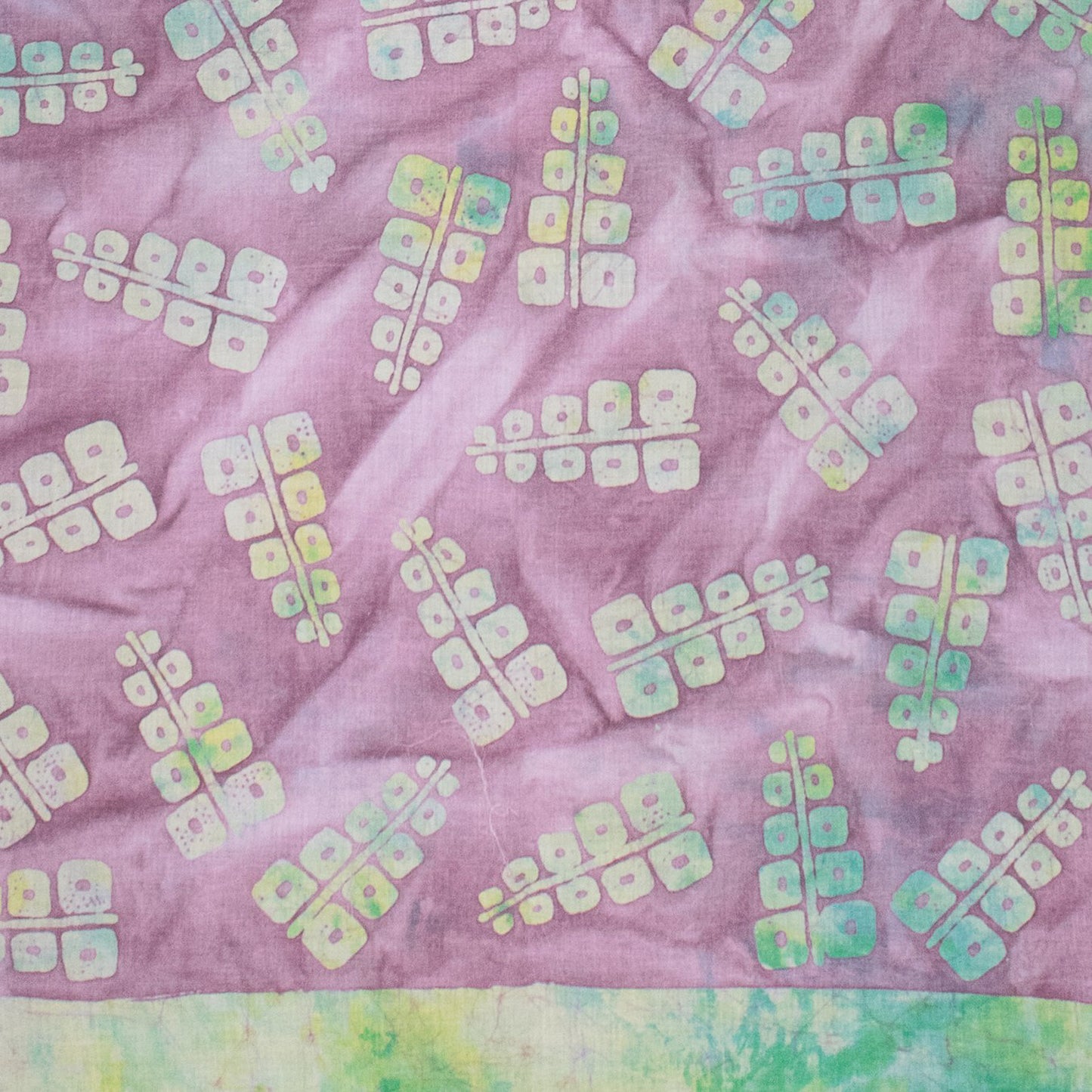 Wax Batik Cotton Natural Dye Stole - 2.1 Mtr Length - SKU: RA04901H