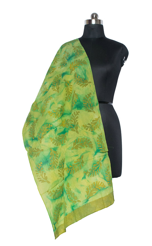 Wax Batik Cotton Natural Dye Stole - 2.1 Mtr Length - SKU: RA04901E