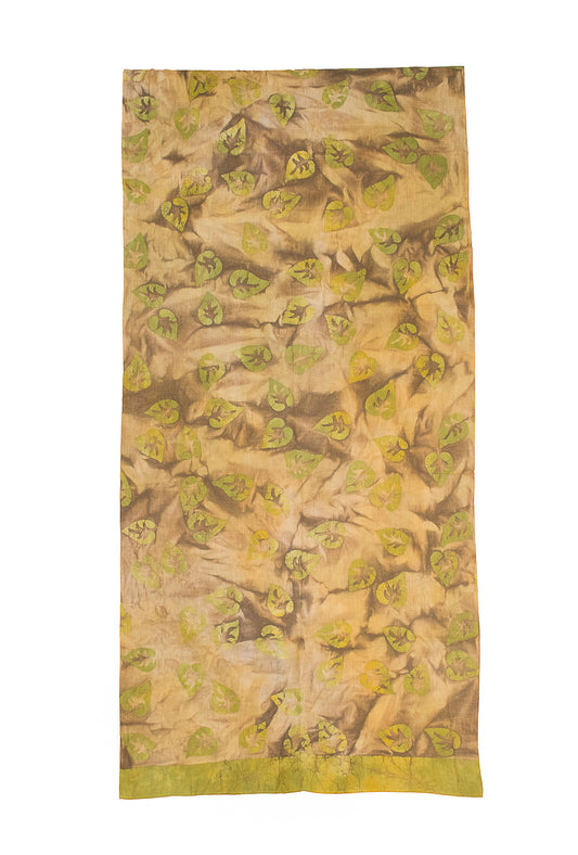 Wax Batik Cotton Natural Dye Stole - 2.1 Mtr Length - SKU: RA04901G