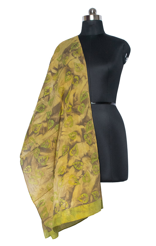 Wax Batik Cotton Natural Dye Stole - 2.1 Mtr Length - SKU: RA04901G