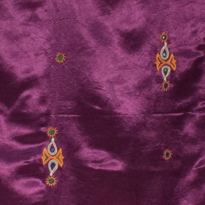 Ahir Work Mashru Silk Hand Embroidered Mirror Work Stole with Tassels - 2 Mtr Length    -  SKU : RD06303K
