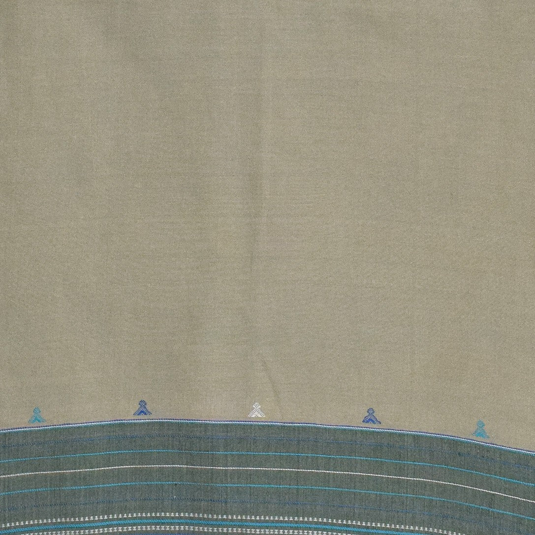 Handloom Woven Kala Cotton Patterned Weaving Stole with Tassels - 2.1 Mtr Length - SKU : DB05A01C