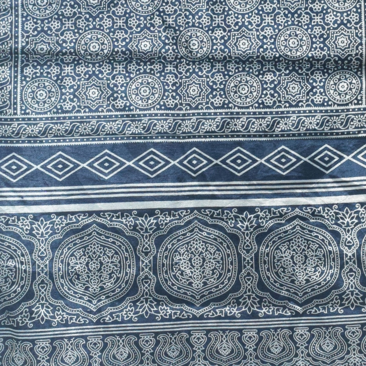 Patola Print Mashru Silk Two Colour Print Screen Print Hand Printed Stole - 2.1 Mtr Length - SKU : RD23803B
