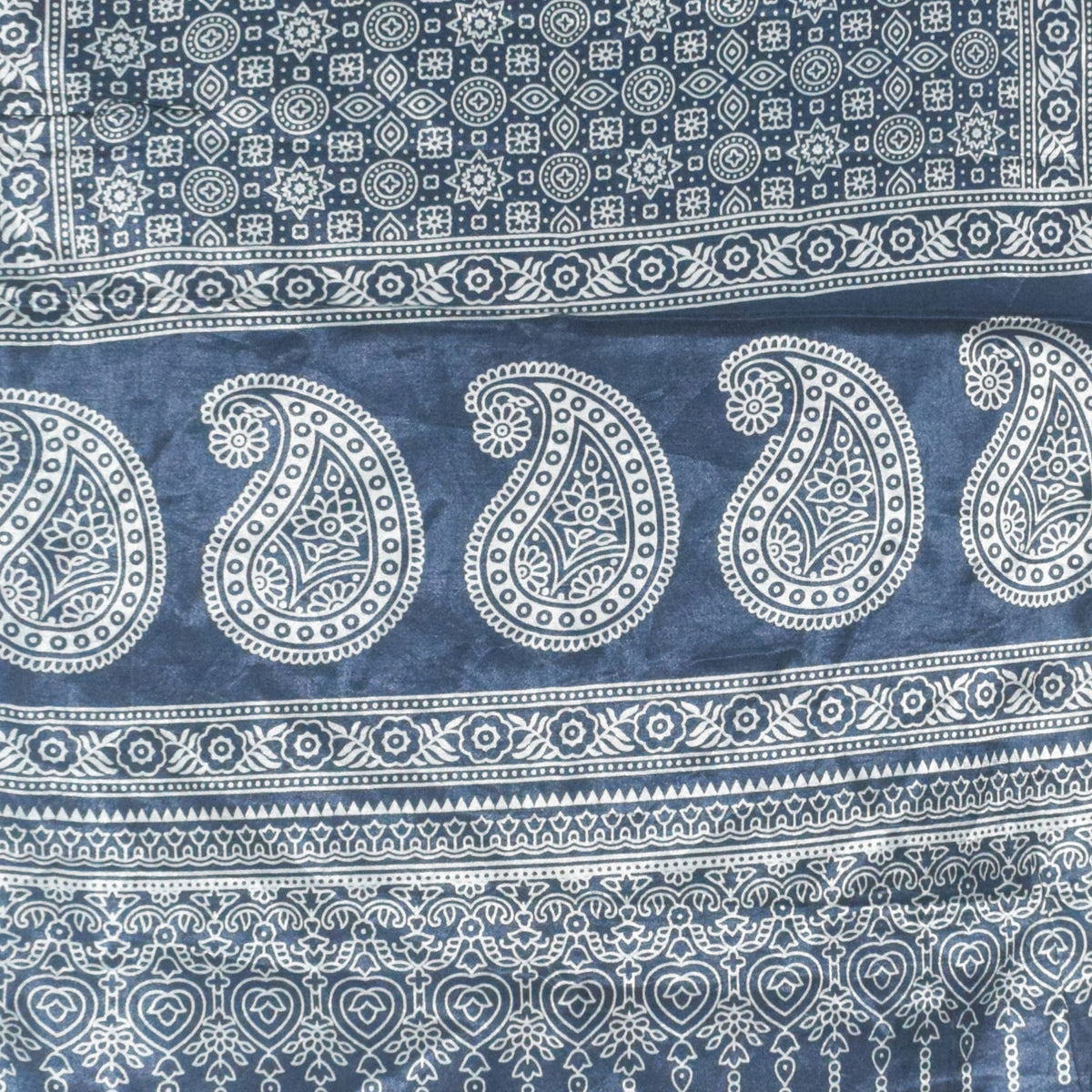 Patola Print Mashru Silk Two Colour Print Screen Print Hand Printed Stole - 2.1 Mtr Length - SKU : RD23803C