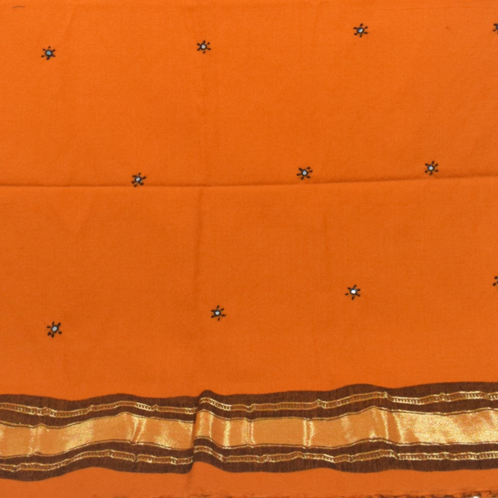 Mirror Work Wool Lagdi Patto with Tassels Shawl - 2.1 Mtr Length - SKU : RD05601D