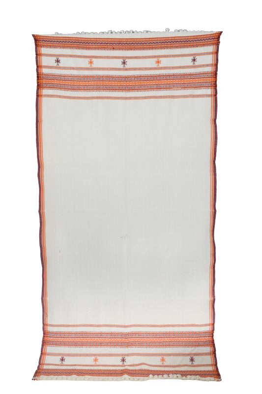 Plain Dyeing Wool Hand Woven Shawl with Tassels - 2 Mtr Length - SKU : DB10C01A