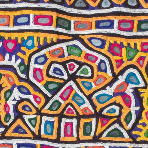 Rabari Work Cotton Hand Embroidered Mirror Work Toran - 74 cms Length - SKU : SD27701A