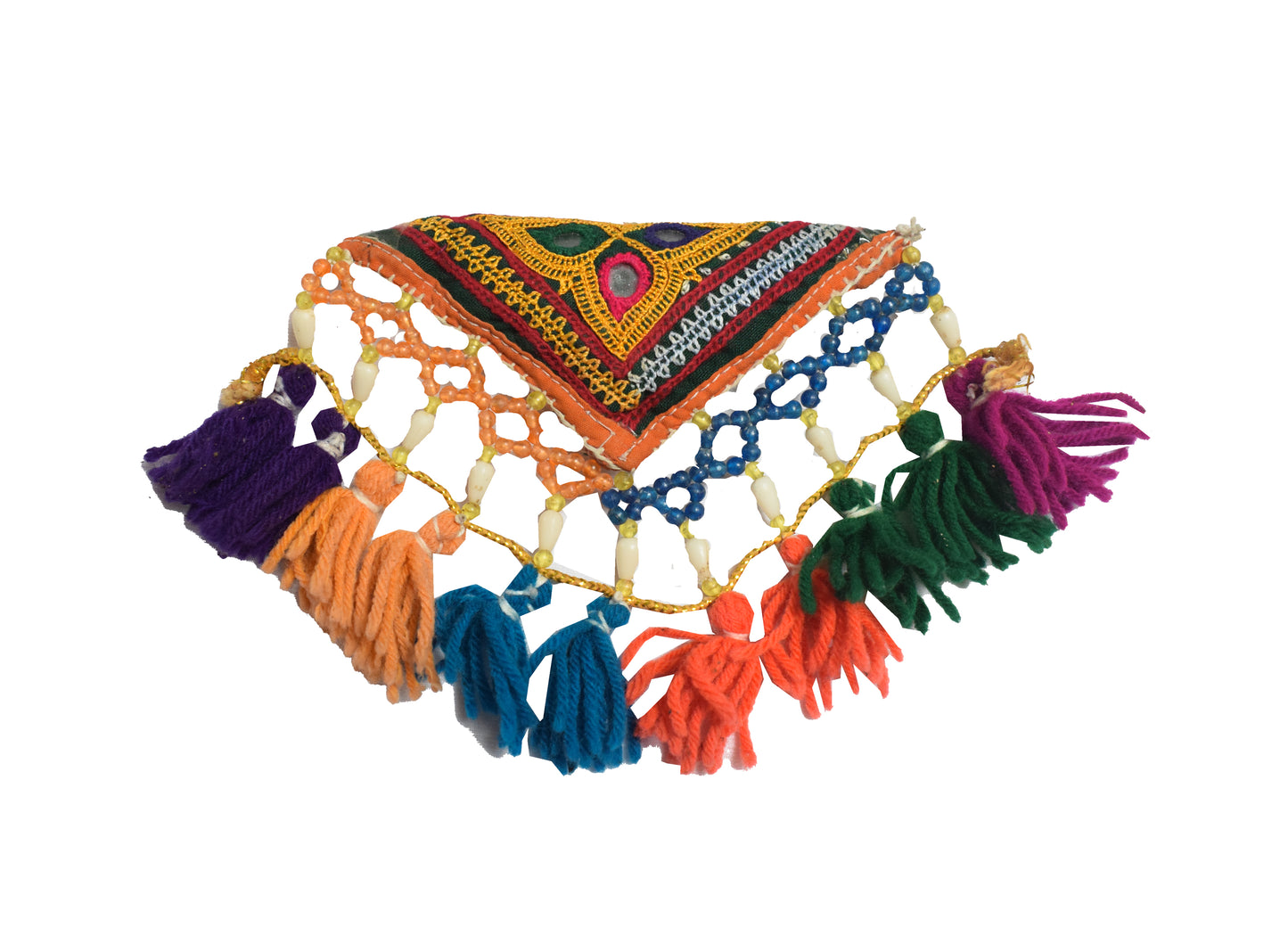 Ahir Work Cotton Hand Embroidery Wall Decoration - 11 cms Length - SKU : 0096-MCMC