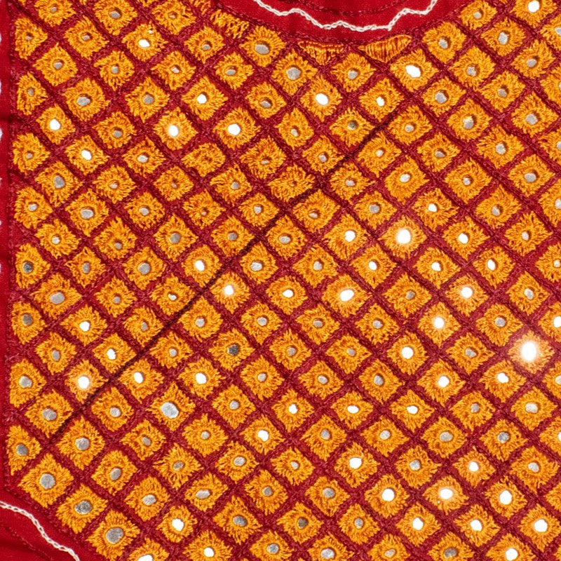 Chhabli Mirror Work Cotton Hand Embroidered Yoke - SKU : SH07503B