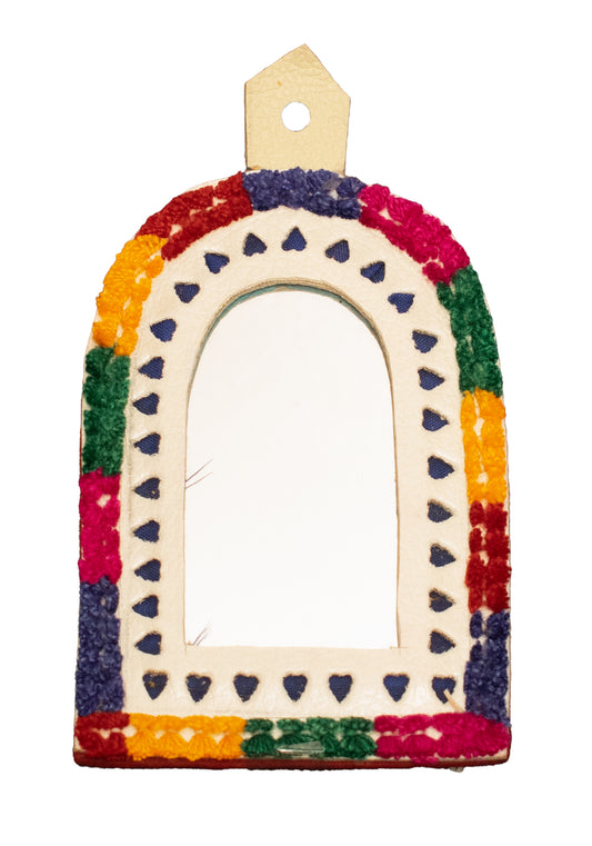 Bell Shaped Very Small Mirror Leather Craft - SKU: 0024