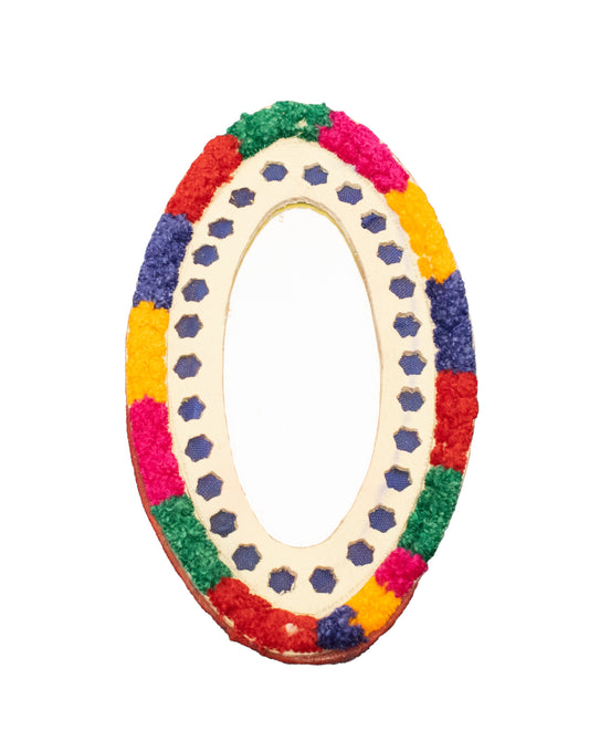 Oval Very Small Mirror Leather Craft - SKU: 0025