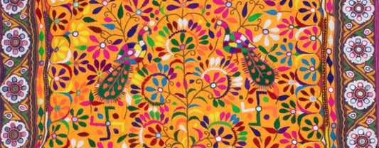 Kutch Handicraft Antique Figure Work Hand Embroidery Wall Decoration - 145 Cms ( 1.45 Mtrs) X 105 Cms