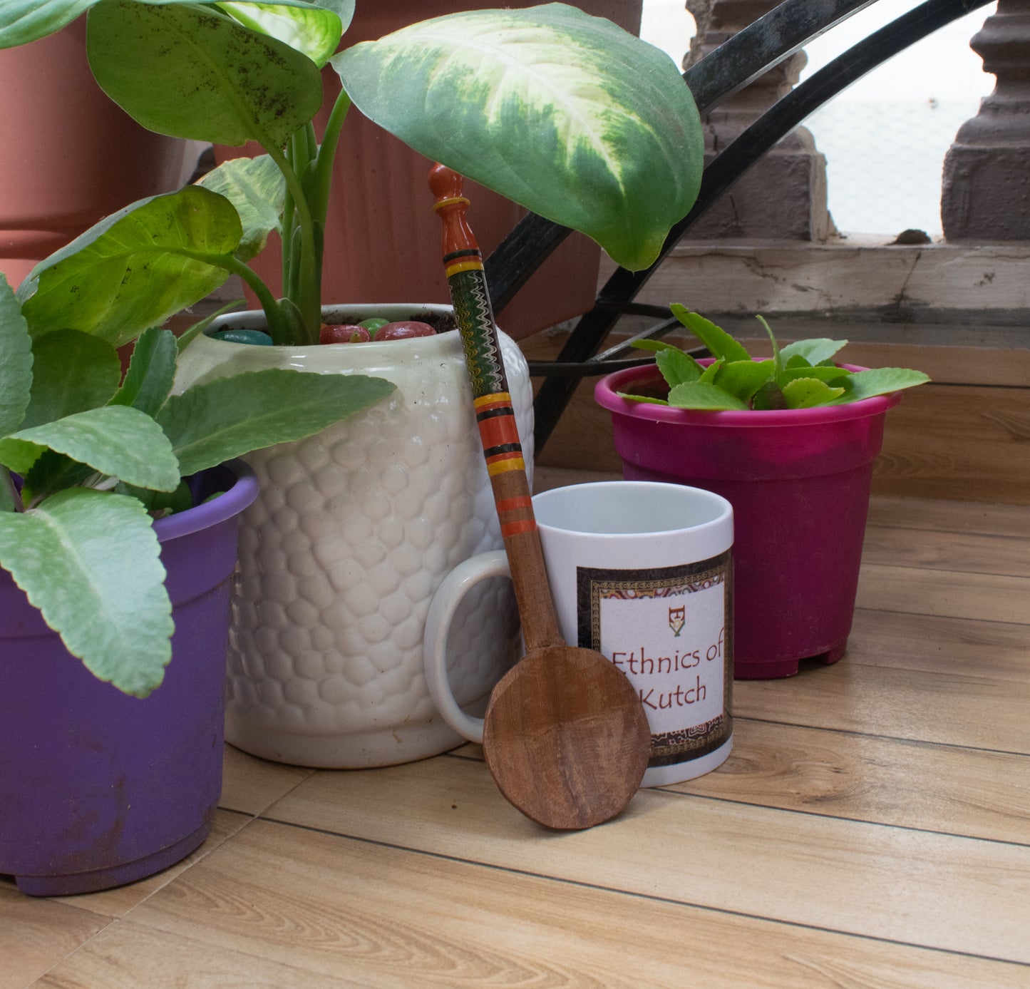 Lacquer Art Wooden Hand Made Spoon - SKU: WL20605A