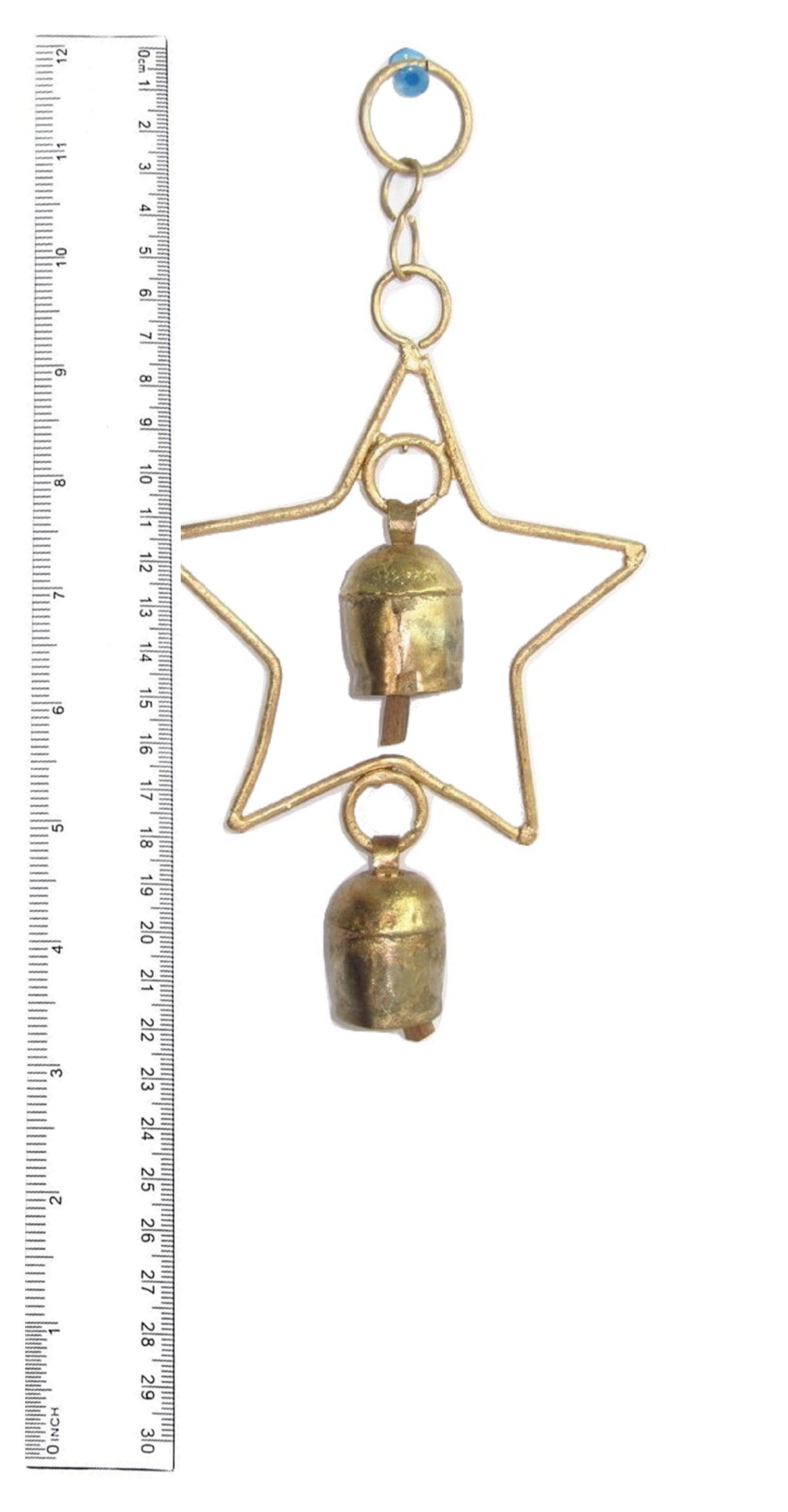 Handmade Rustic Vintage Cow Bell Home Decor Chime - Size 22 X 11 X 3 Cms Star 2 Bells