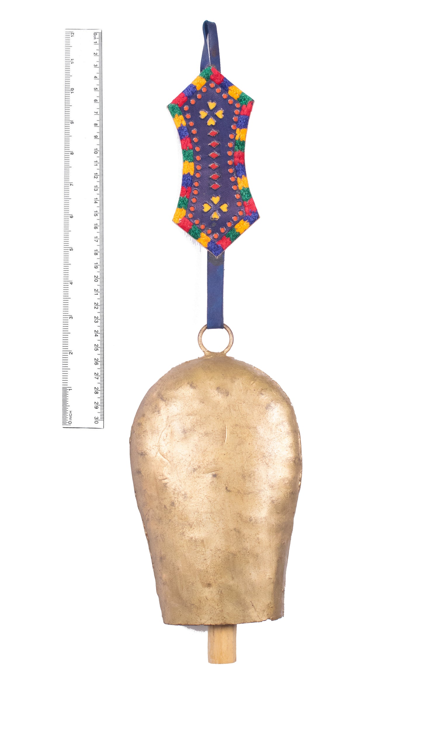 Handmade Rustic Vintage Cow Bell Home Decor Chime - Size 55 X 15 X 4 Cms Badam Bell Large 1 Bell