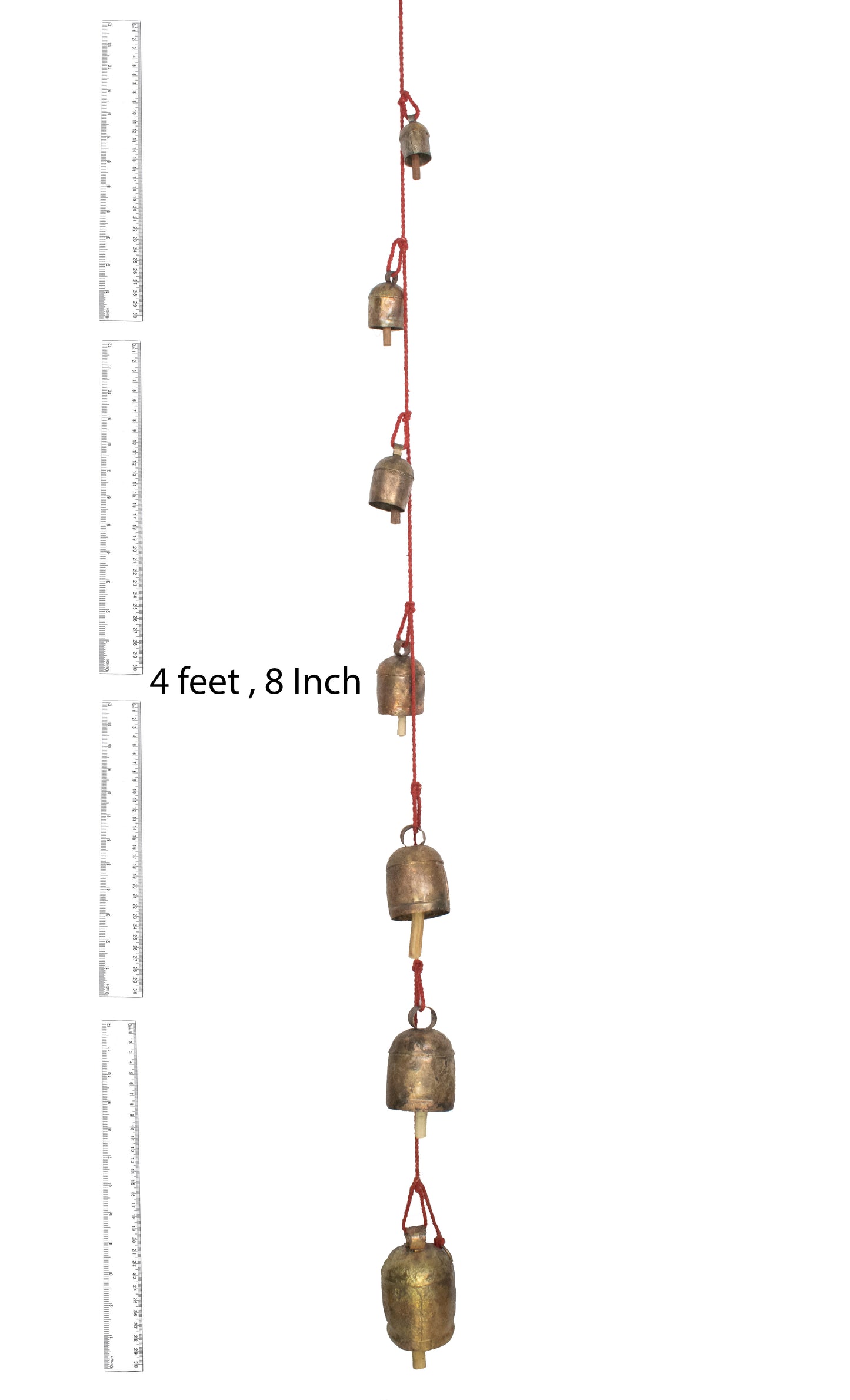 Handmade Rustic Vintage Cow Bell Home Decor Chime - Size 141 X 10 X 1 Sa Re Ga Ma String Bell 7 Bells