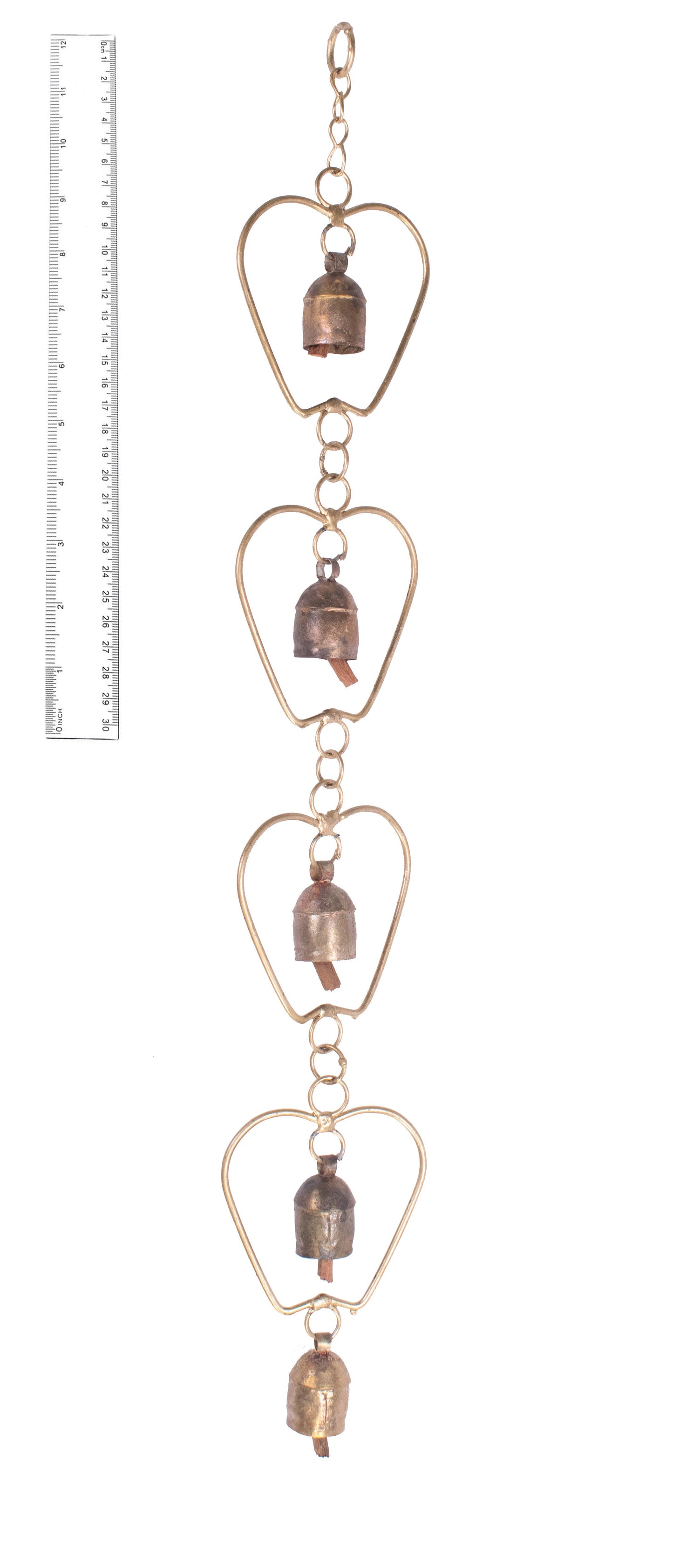 Hand Made Metal Bells Wrought Iron Copper-Zinc Coated Home Décor Chimes Cow Bell - Apples Series - 5 Bells - SKU: 0068