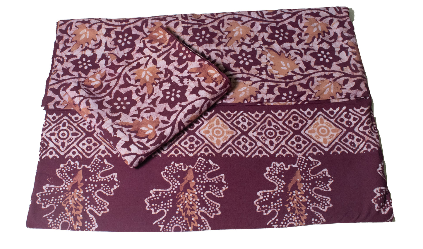 Wax Batik Cotton Hand Printed Bedsheet - Double - SKU: AA06C02A