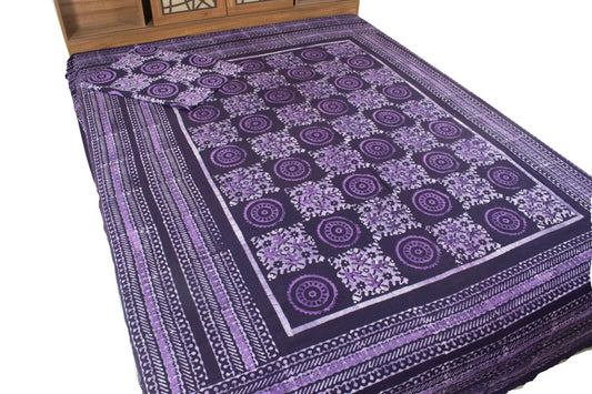 Wax Batik Cotton Hand Printed Bedsheet - Double - SKU: AA06C01C