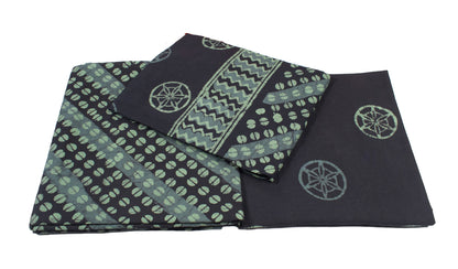 Wax Batik Cotton Full Printed Hand Block Print Dress Material  with 36 Inch wide Dupatta  - 2.5  Mt Top  -  SKU: RA24901Z