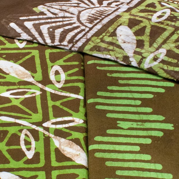 Wax Batik Rayon Full Printed Hand Block Print Dress Material with 36 Inch wide Dupatta - SKU: AA28901G