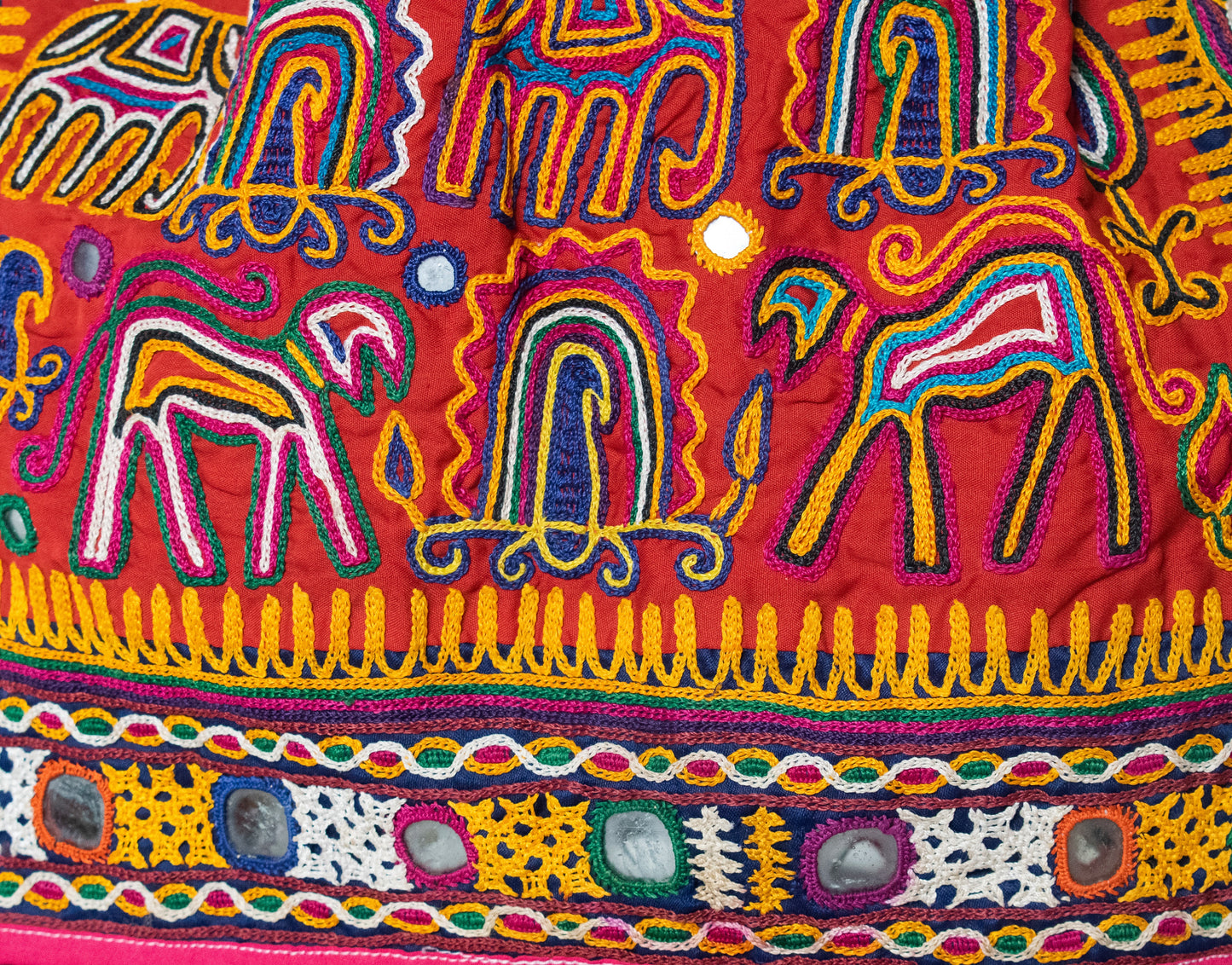 Mochi Work Cotton Fine Mirror and Threadwork Embroidery Hat - SKU: GG16925A