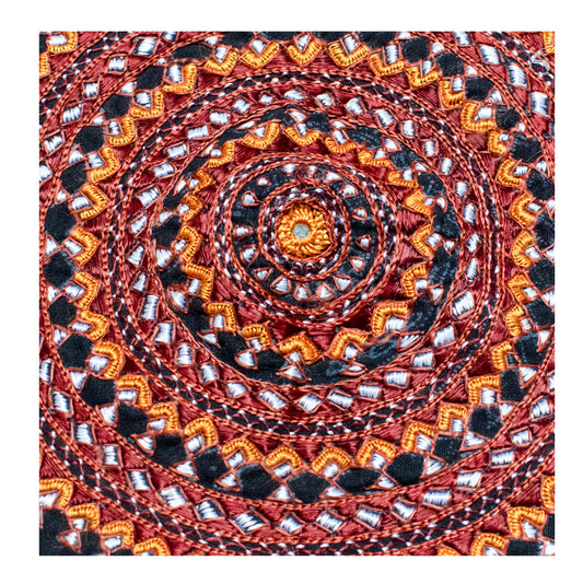 Neran Work Cotton Fine Mirror and Threadwork Embroidery Handwork Patch - SKU: BJ27B01C