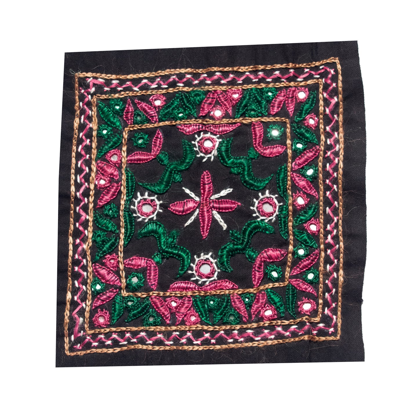 Pakko Work cotton Fine Mirror and Threadwork Embroidery Handwork Patch - SKU: SH19909B
