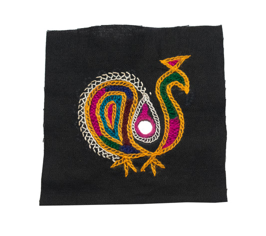 Ahir Work cotton Small Peacock patch Handwork Patch - SKU: 0060