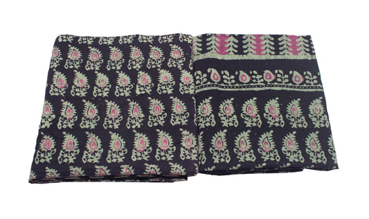 Wax Batik Cotton Full Printed Hand Block Print Kurta-Dupatta (Two Piece Set) - 2.5 Mt Top - SKU: EK31801A