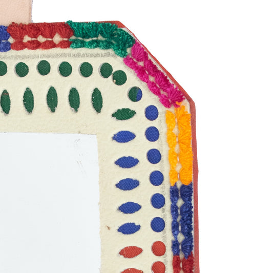 Rectangle with Cut & Cut Corner Small Mirror Leather Craft - SKU: 0017