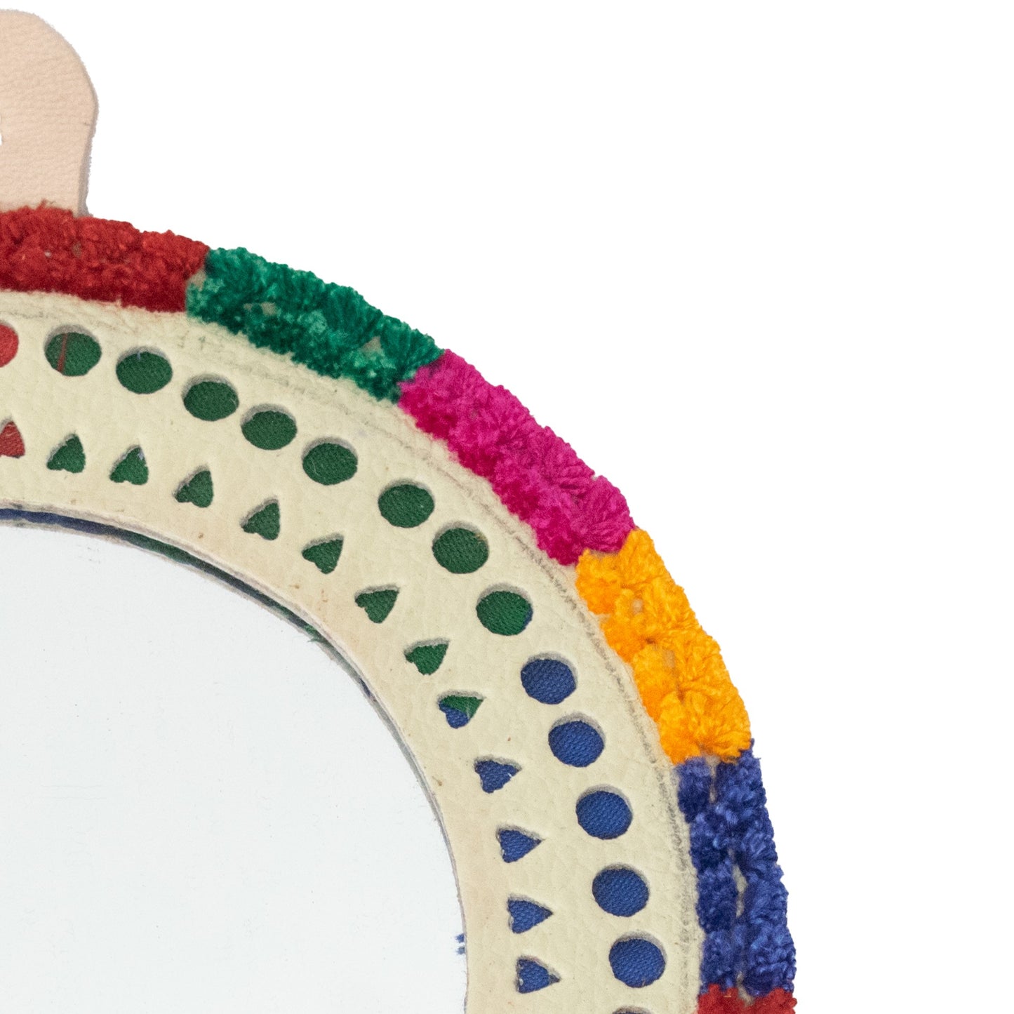 Round Small Mirror Leather Craft - SKU: 0019