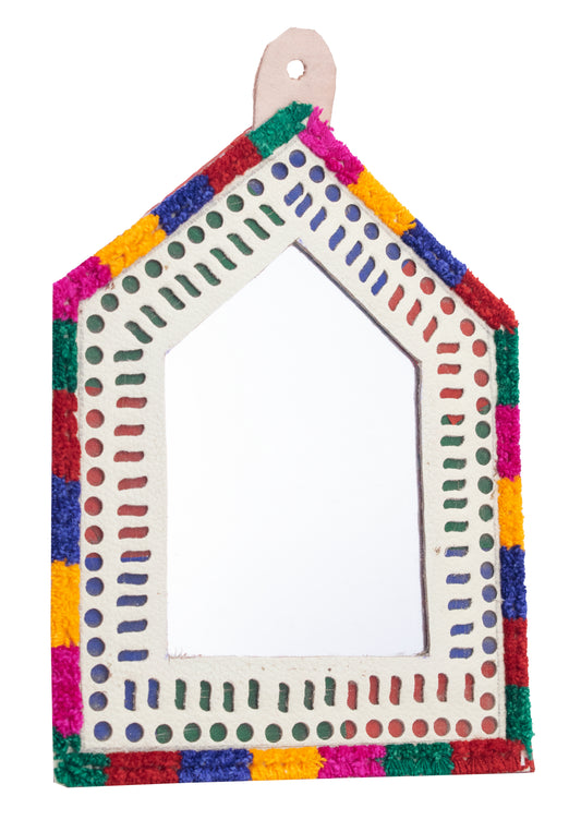 Leather Craft Punch Work Rexine Mirror Small - Hut - SKU: 0022