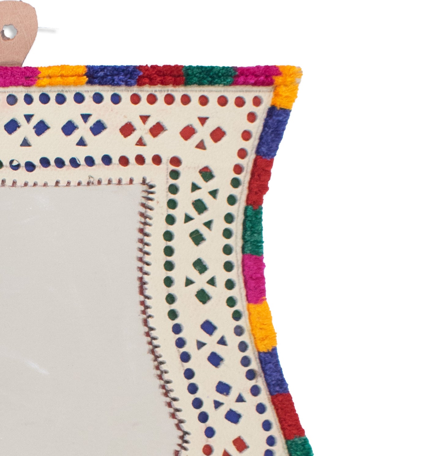 Leather Craft Punch Work Rexine Mirror Large - SKU: AH02A05F