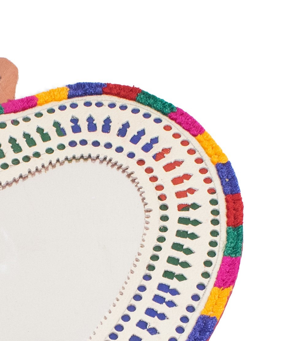 Leather Craft Punch Work Rexine Mirror Large - Heart - SKU: AH02A04A