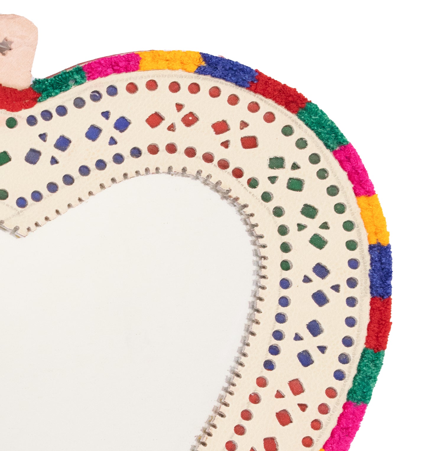 Leather Craft Punch Work Rexine Mirror Large - Heart - SKU: AH02A04B