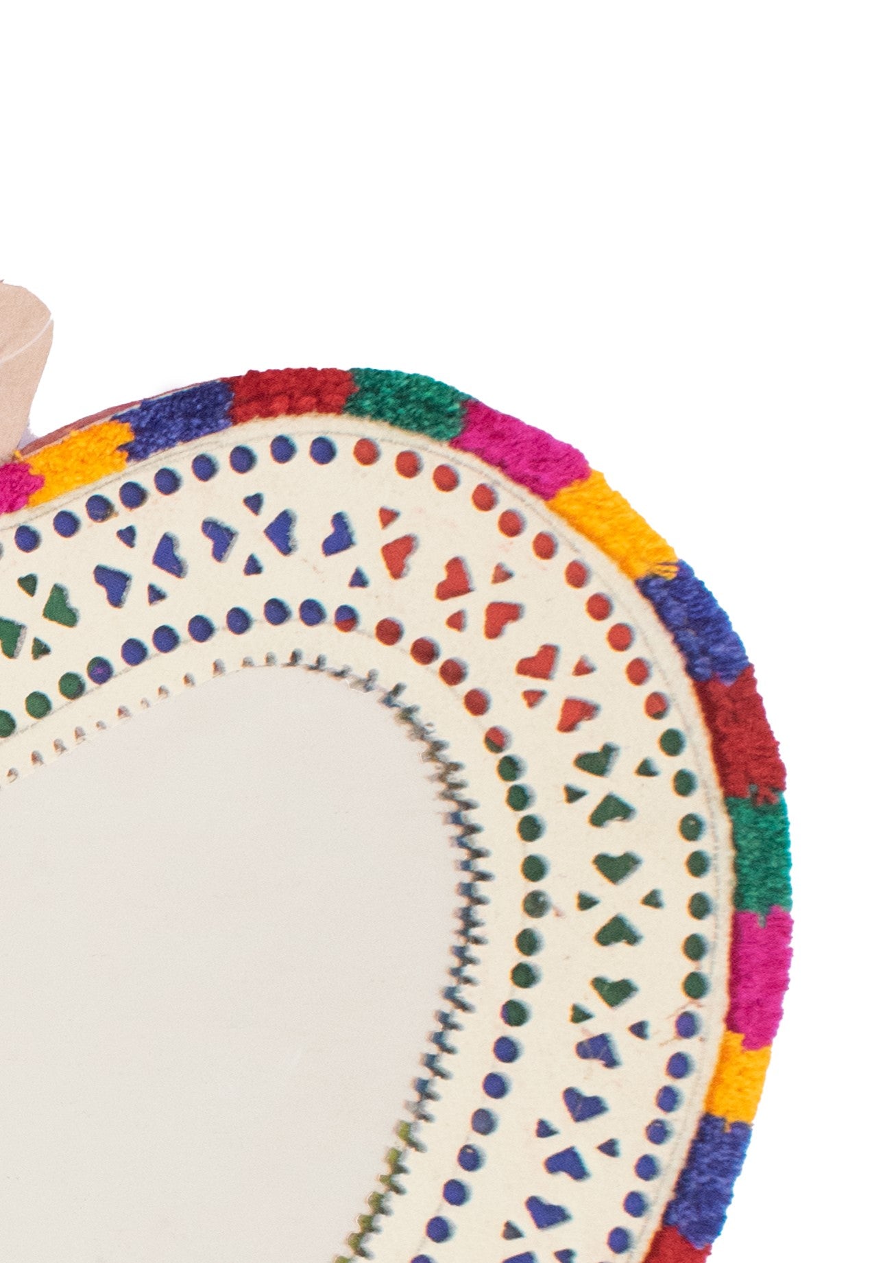 Leather Craft Punch Work Rexine Mirror Large - Heart - SKU: AH02A04F