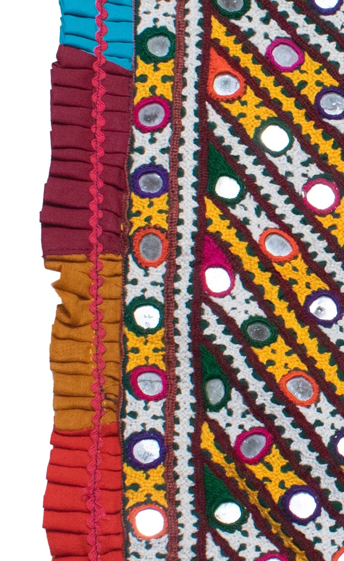 Ahir Work Cotton Antique Thread and Mirror Work Sac - SKU: VA26520A