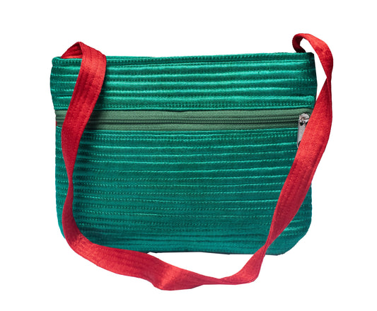 Ahir Work Raw Silk Shoulder Bag - SKU: 0002