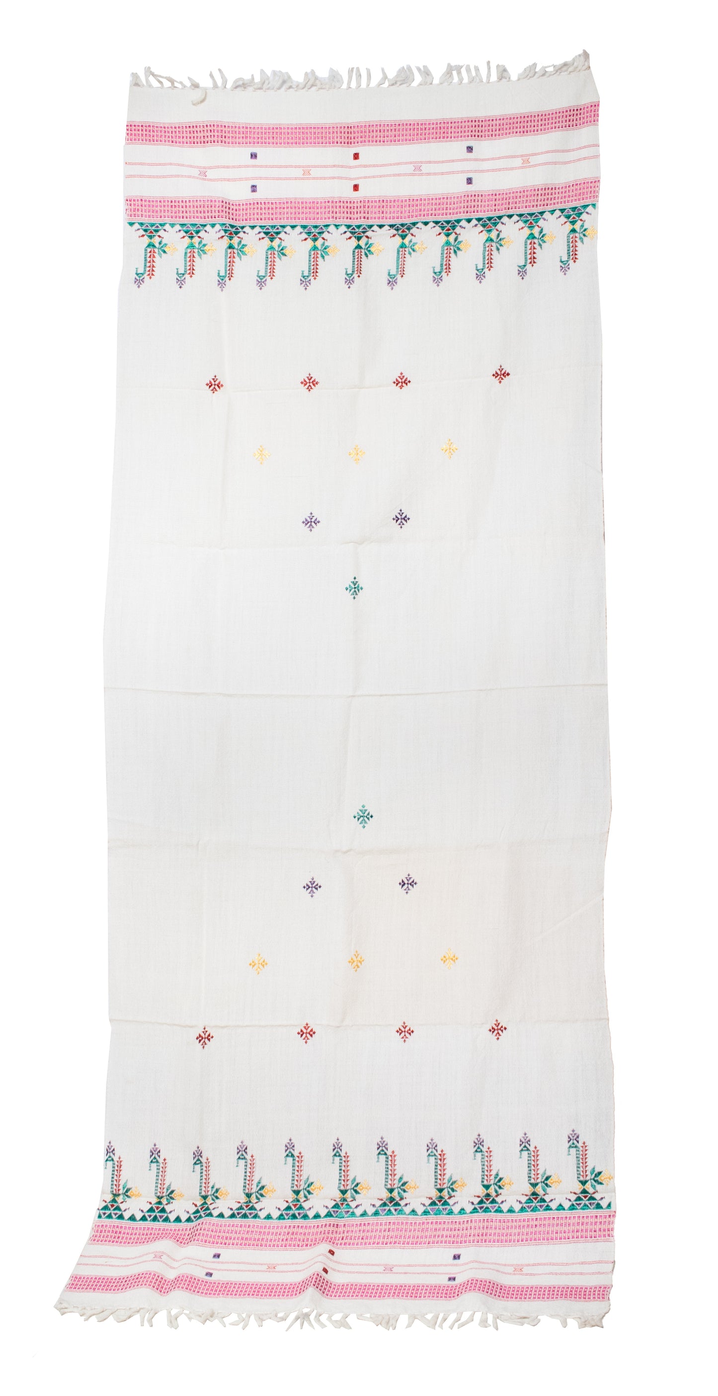 Suf Work Wool Hand Embroidered Stole   - 2.1 Mtr Length  -  SKU: MK15301E