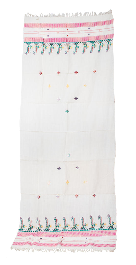 Suf Work Wool Hand Embroidered Stole - 2.1 Mtr Length - SKU: MK15301E