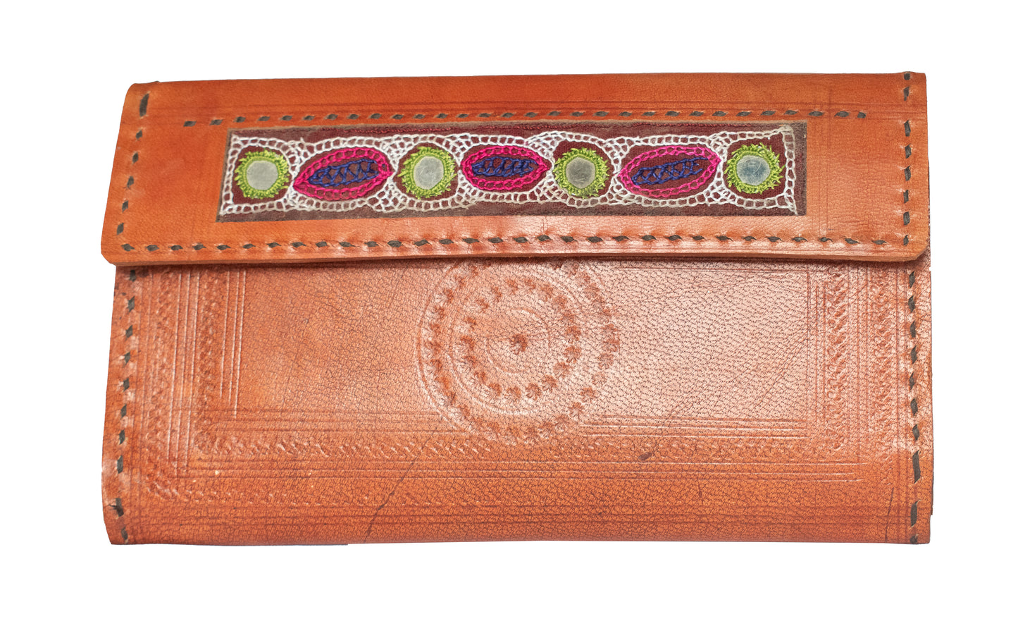 Ahir Work Pure Leather Pure Leather Art Wallet - Ladies - Card Holder    -  SKU: AB30701A