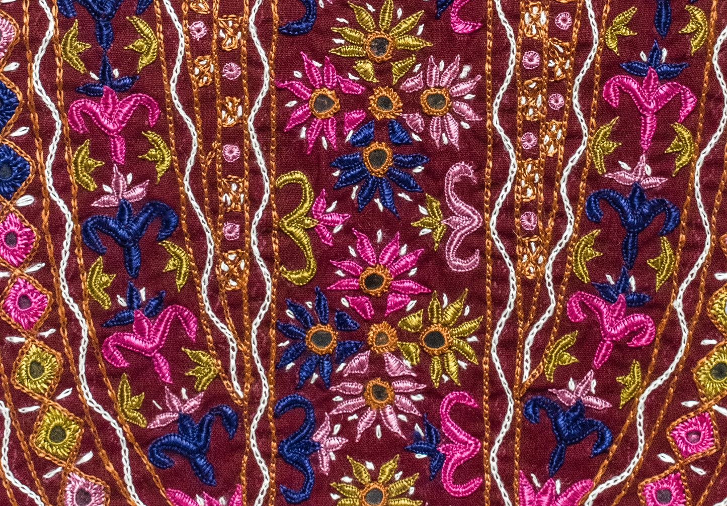 Ahir Work Cotton Fine Mirror and Threadwork Embroidery Yoke    -  SKU: SH16701D