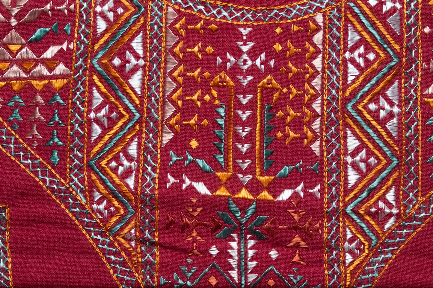 Suf Work cotton Fine Threadwork Hand Embroidery Yoke    -  SKU: SH02805B
