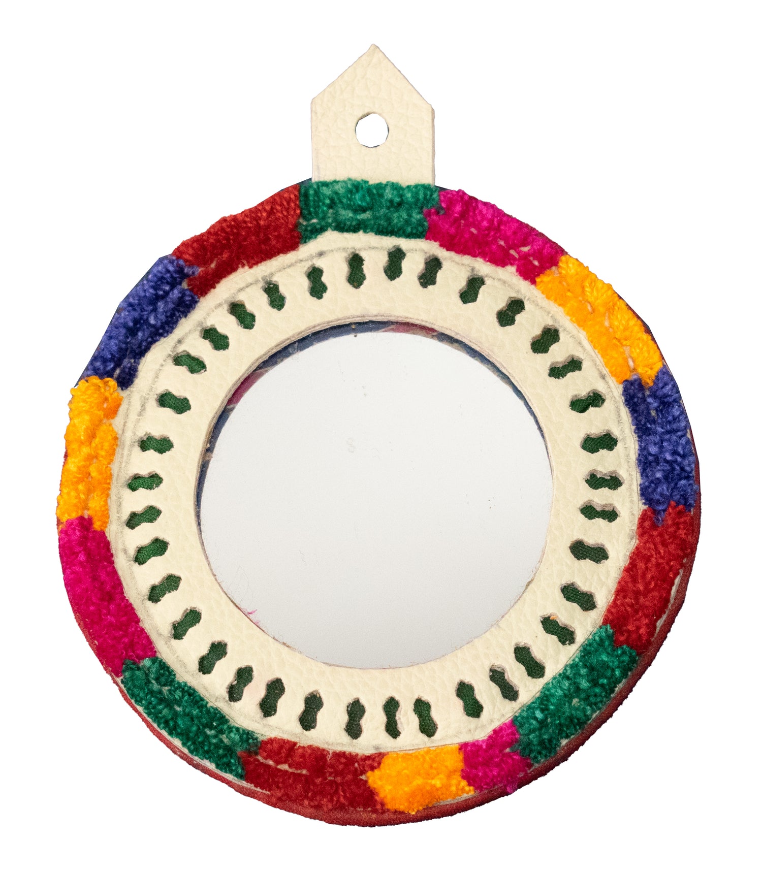 Leather Craft Handmade Mirrors - Size : Very Small @ 6 cms