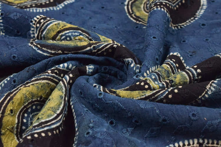 Ajrakh Cotton Natural Dye Hakoba Design Fabric