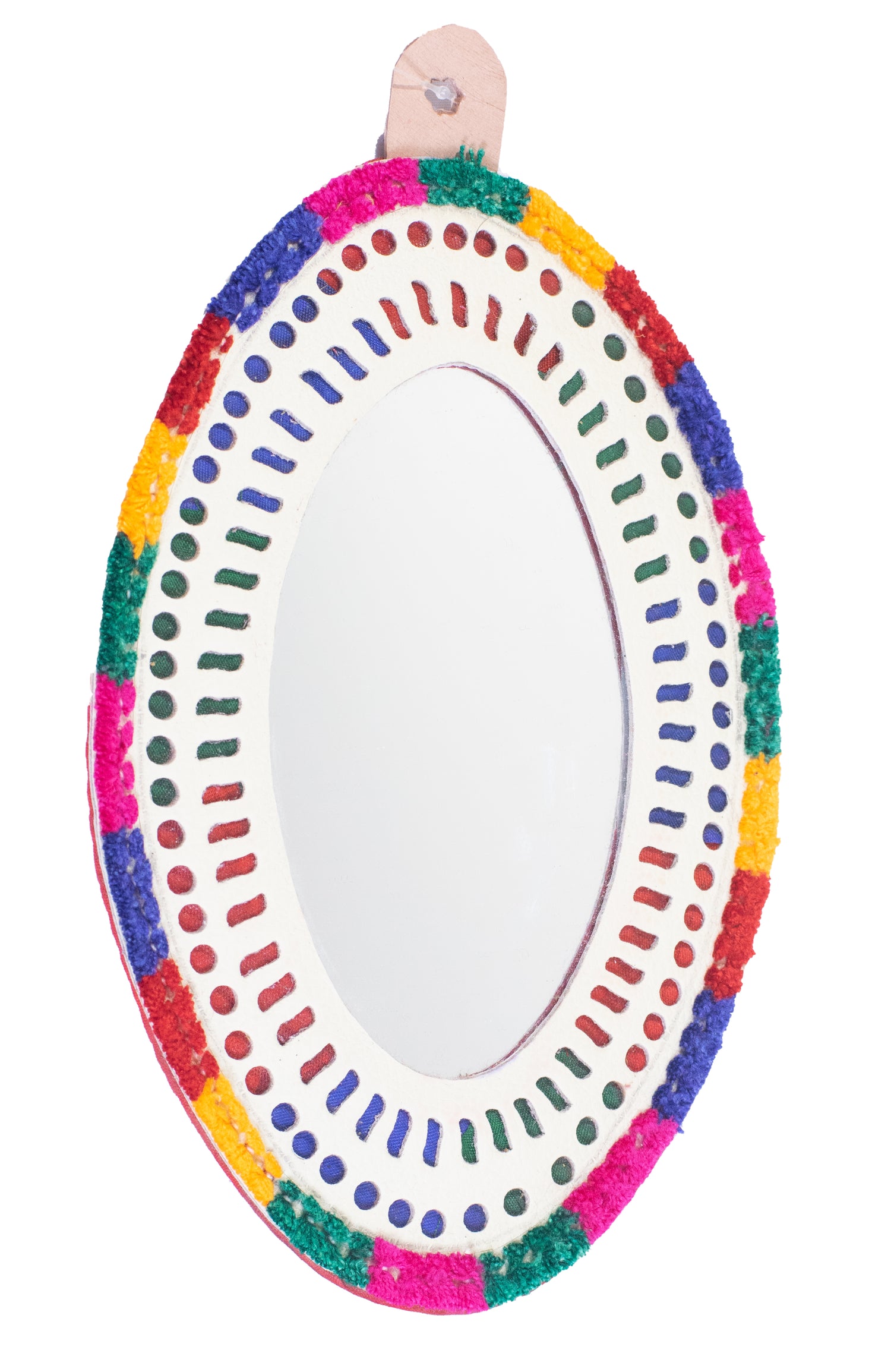 Leather Craft Handmade Mirrors - Size : Small @ 13 cms