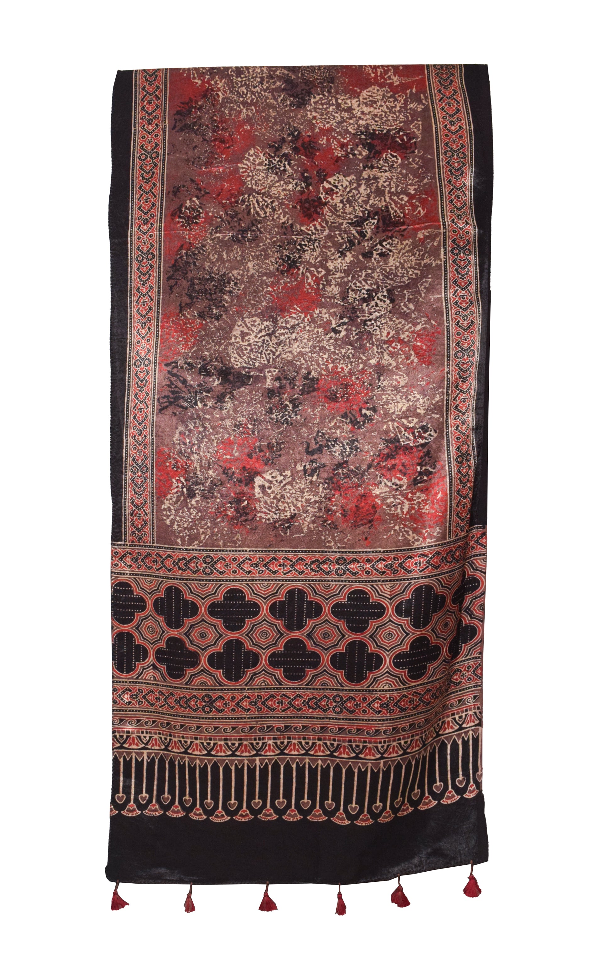 shop Ajrakh cotton Dress Material online | Bright Red & Blue 27